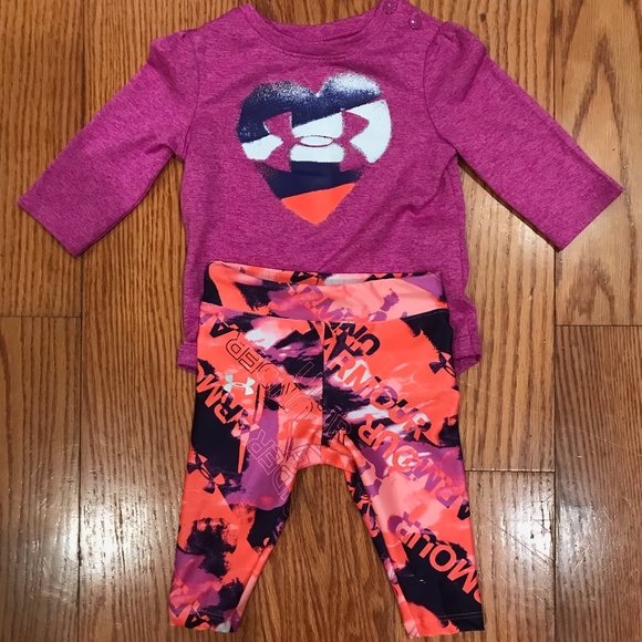 Under Armour Other - Under Armour Purple and Orange Set Size 3/6mo